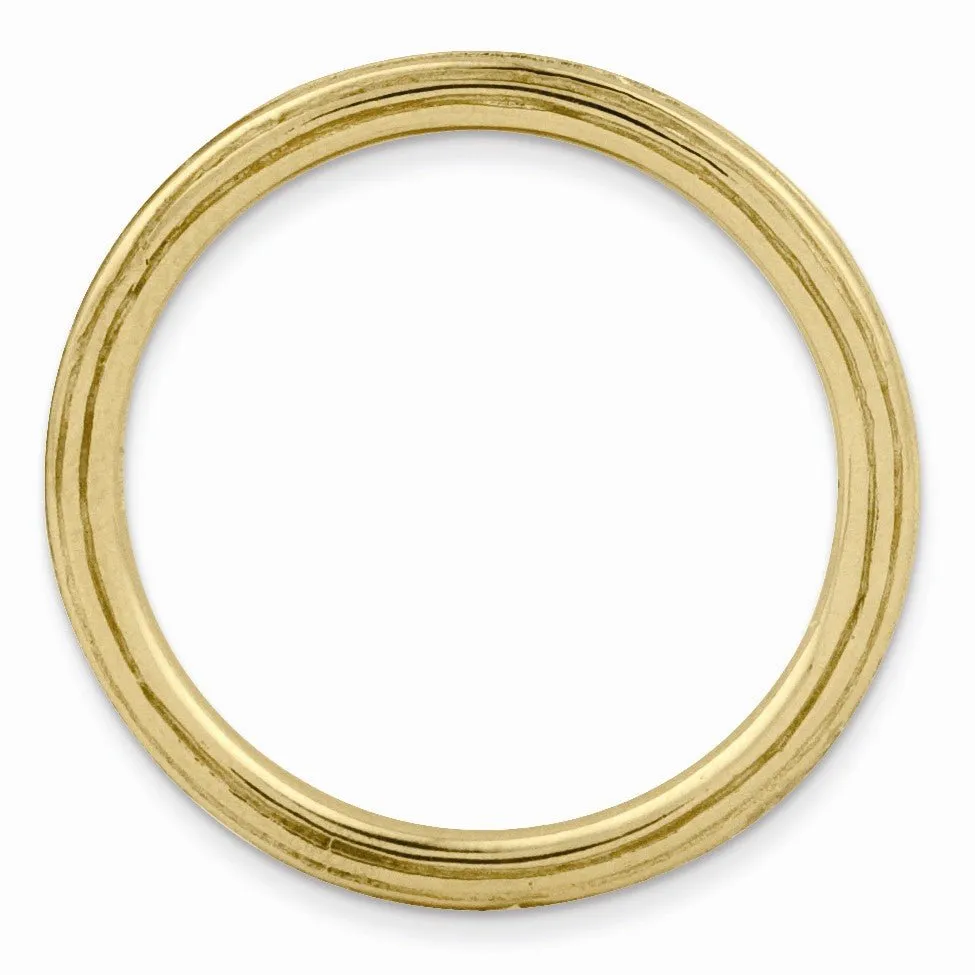 1.5mm Stackable 14K Yellow Gold Plated Silver Simply Elegant Band