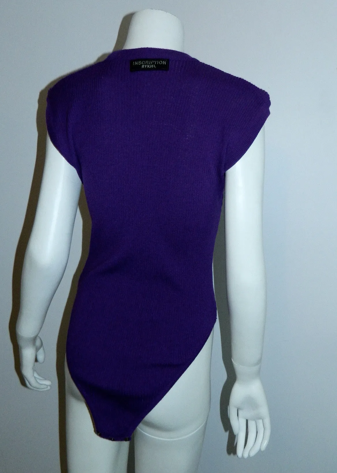 1980s bodysuit vintage Sonia Rykiel Inscription wool rib knit top sweater