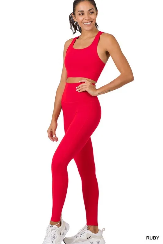 Athletic Racerback Tank Top & Leggings Set