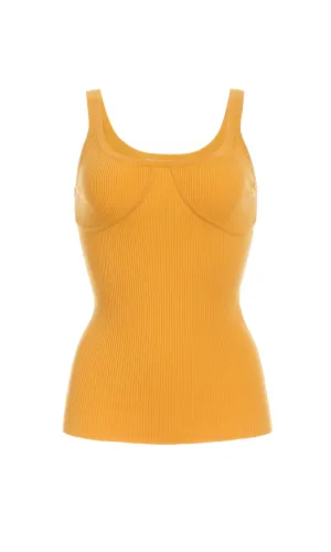 Aurora Knit Tank Top in Yellow Merino Wool