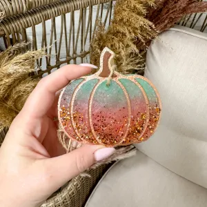 Autumn Bliss Glittery Green and Brown Ombré Pumpkin Freshie in Various Scents