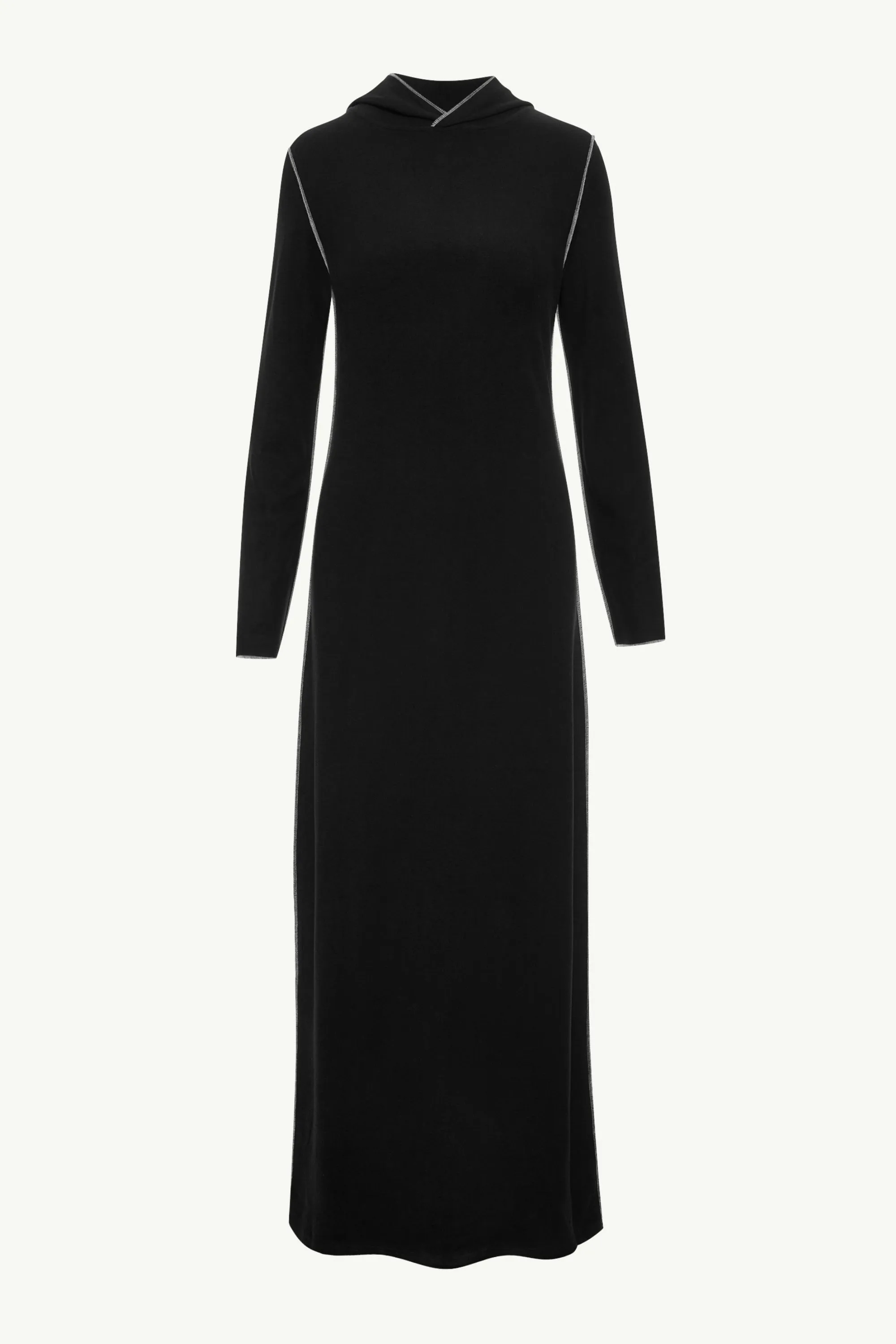 Ava Sweater Hoodie Maxi Dress - Black