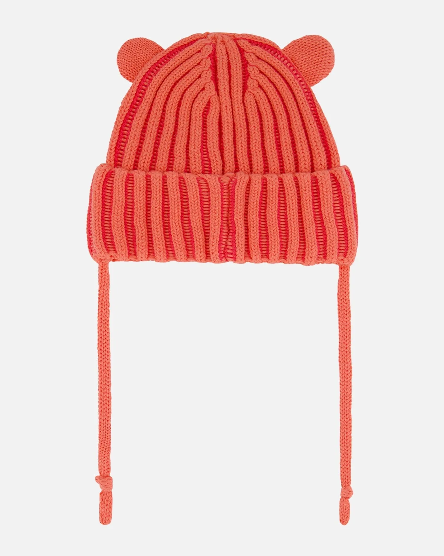 Baby Knit Hat With Ears Coral