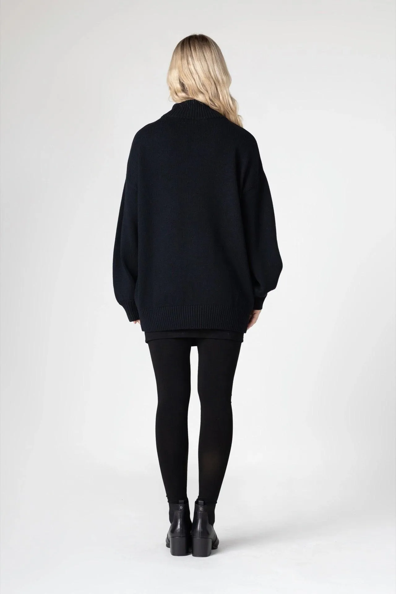 Bamboo Relaxed Fit High Neck Sweater