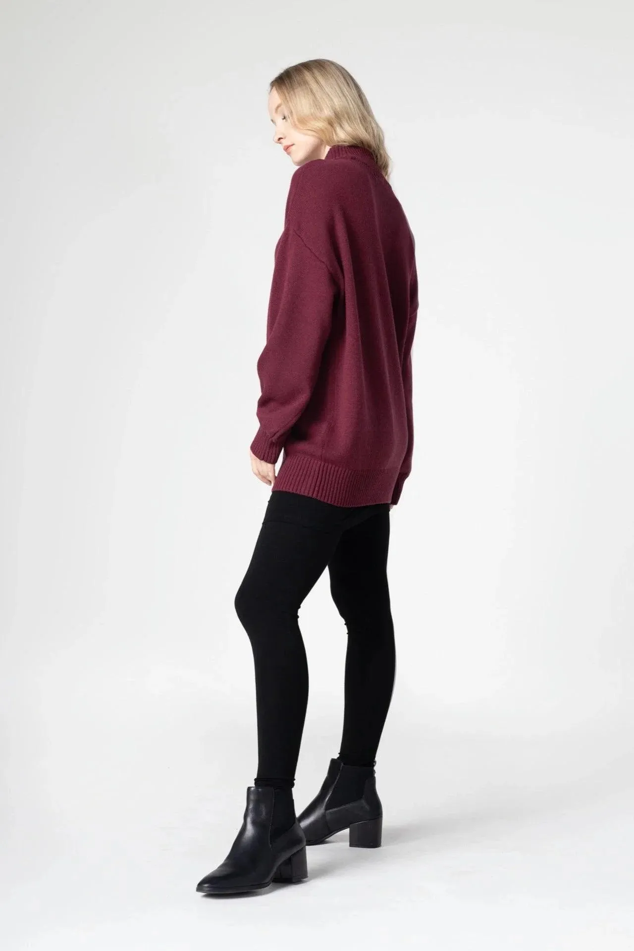 Bamboo Relaxed Fit High Neck Sweater