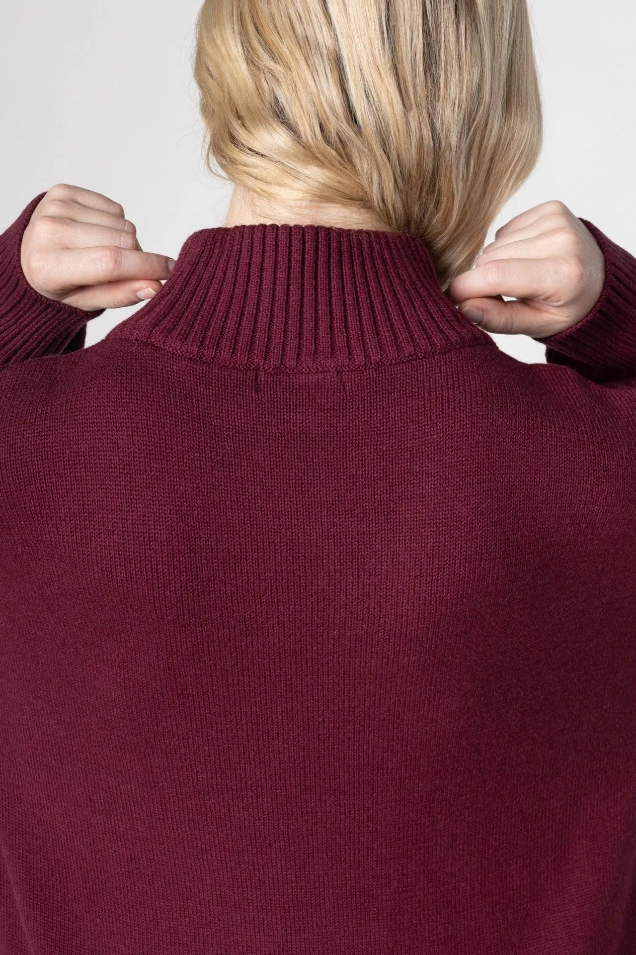 Bamboo Relaxed Fit High Neck Sweater