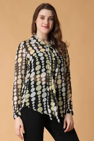 Black Dots Printed Top