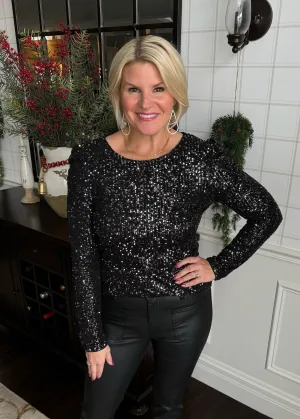 Black Sequin Top