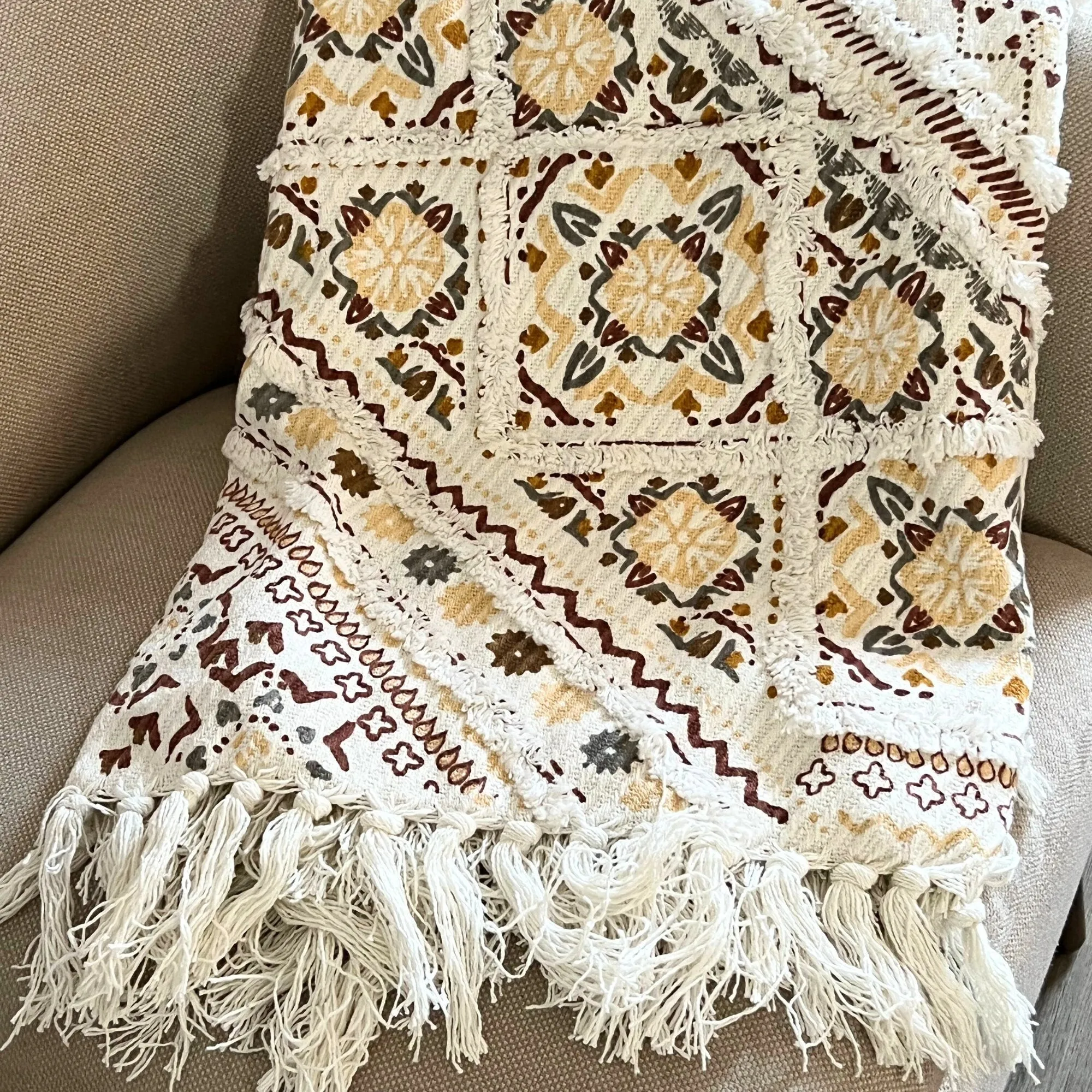 Boho throw blanket, Boho chic living room blanket, Hand loomed Sofa throw blanket,  blankets and throws, Handmade gift for her