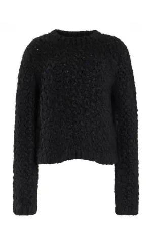 Bower Knit Sweater in Black Welfat Cashmere