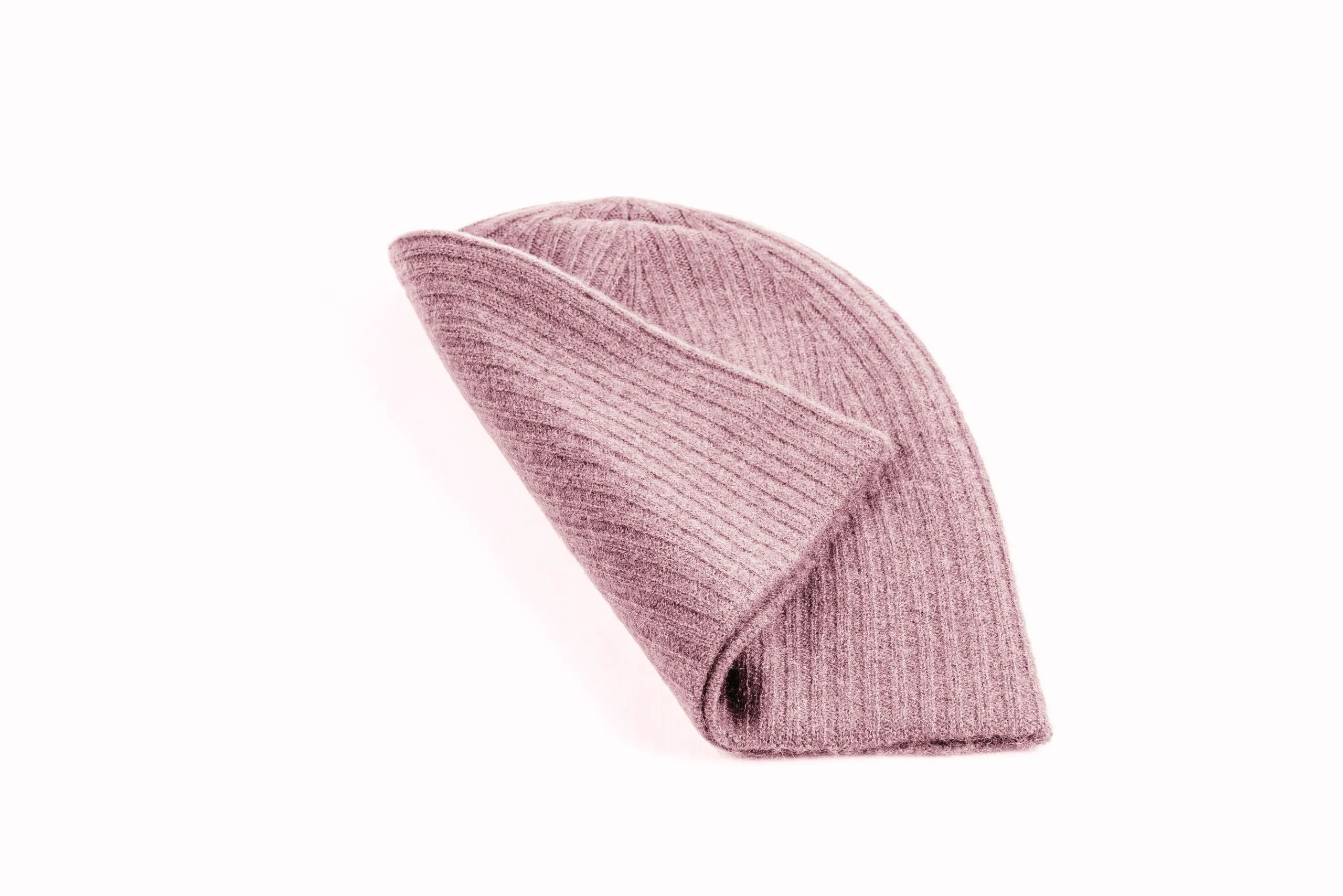 Cashmere Reverse Knit Ribbed Cap