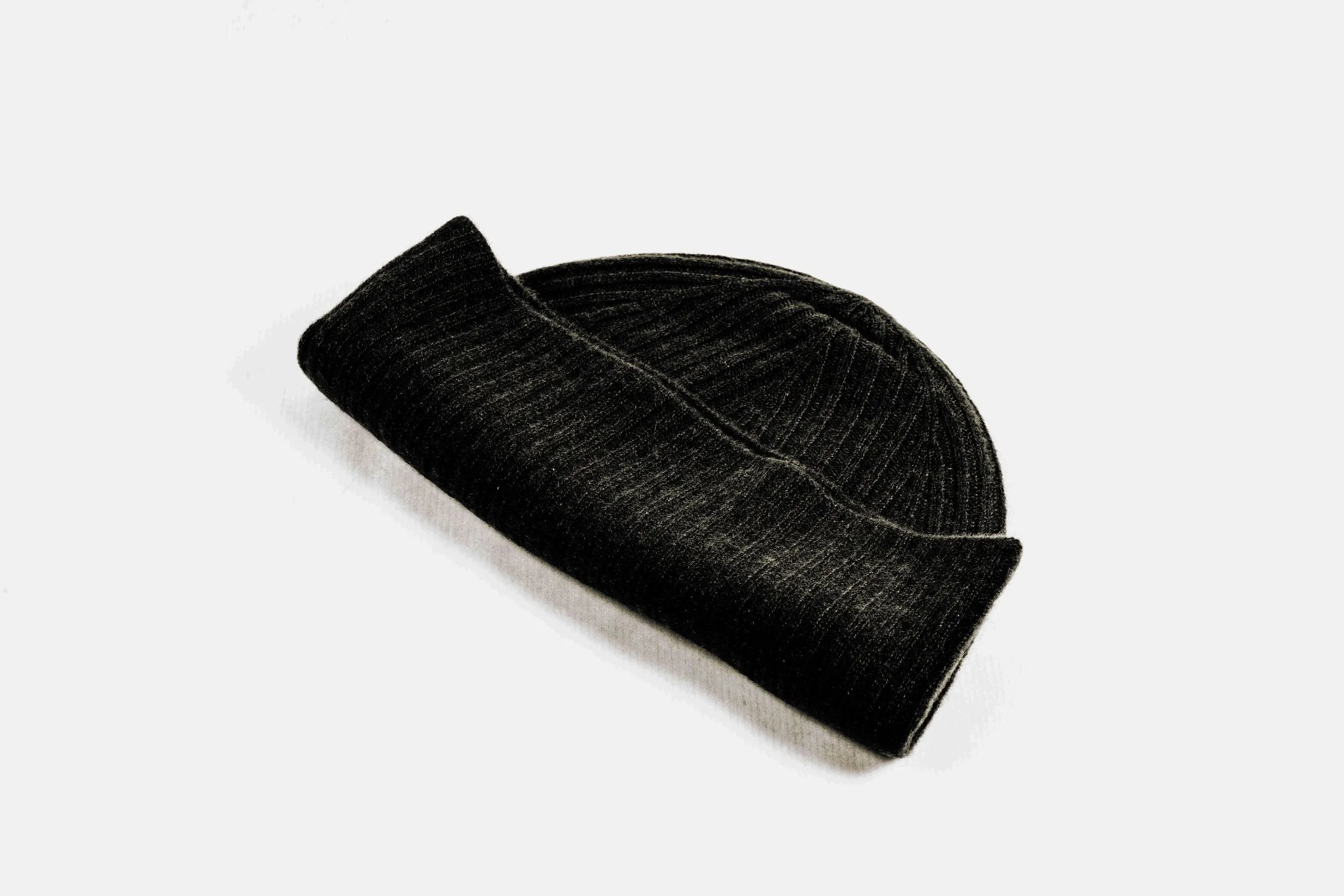 Cashmere Reverse Knit Ribbed Cap