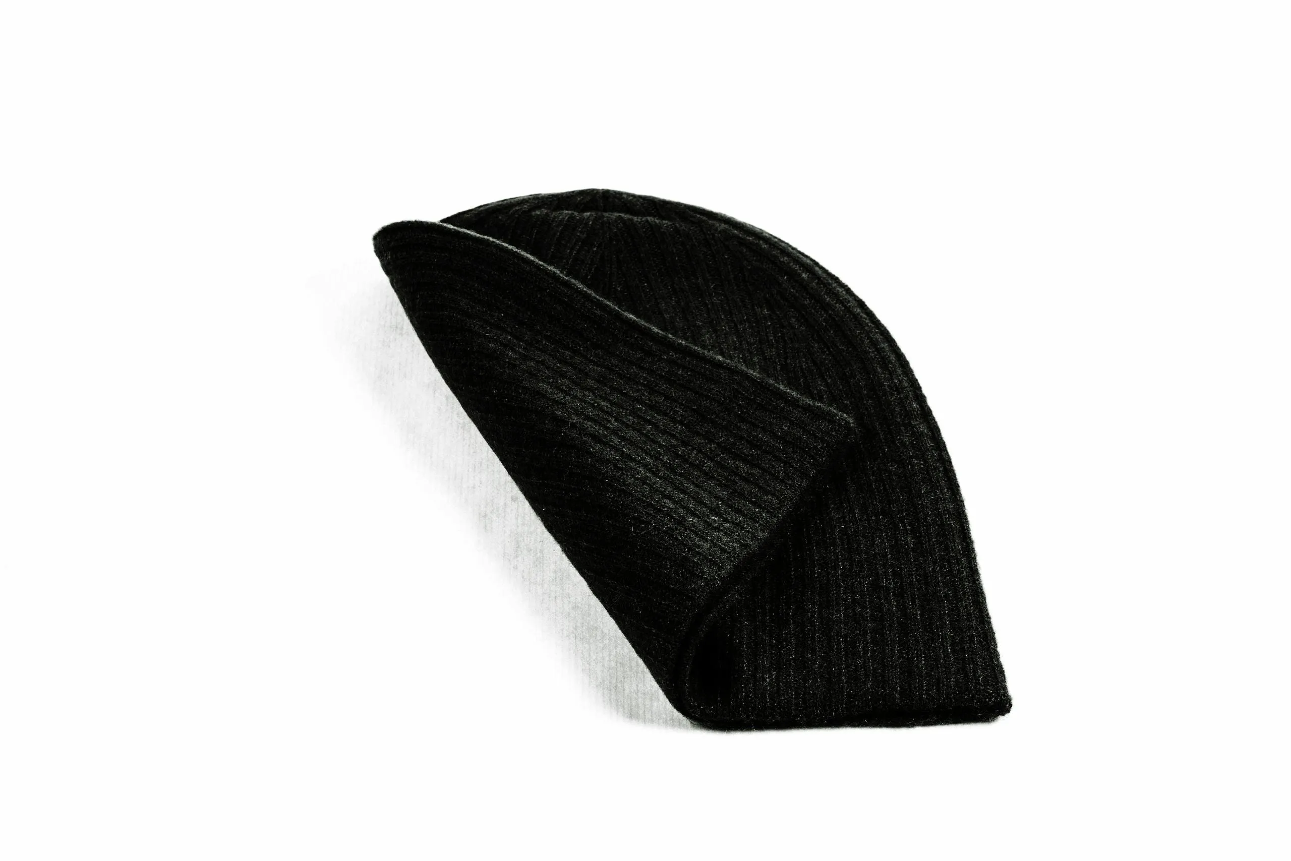 Cashmere Reverse Knit Ribbed Cap