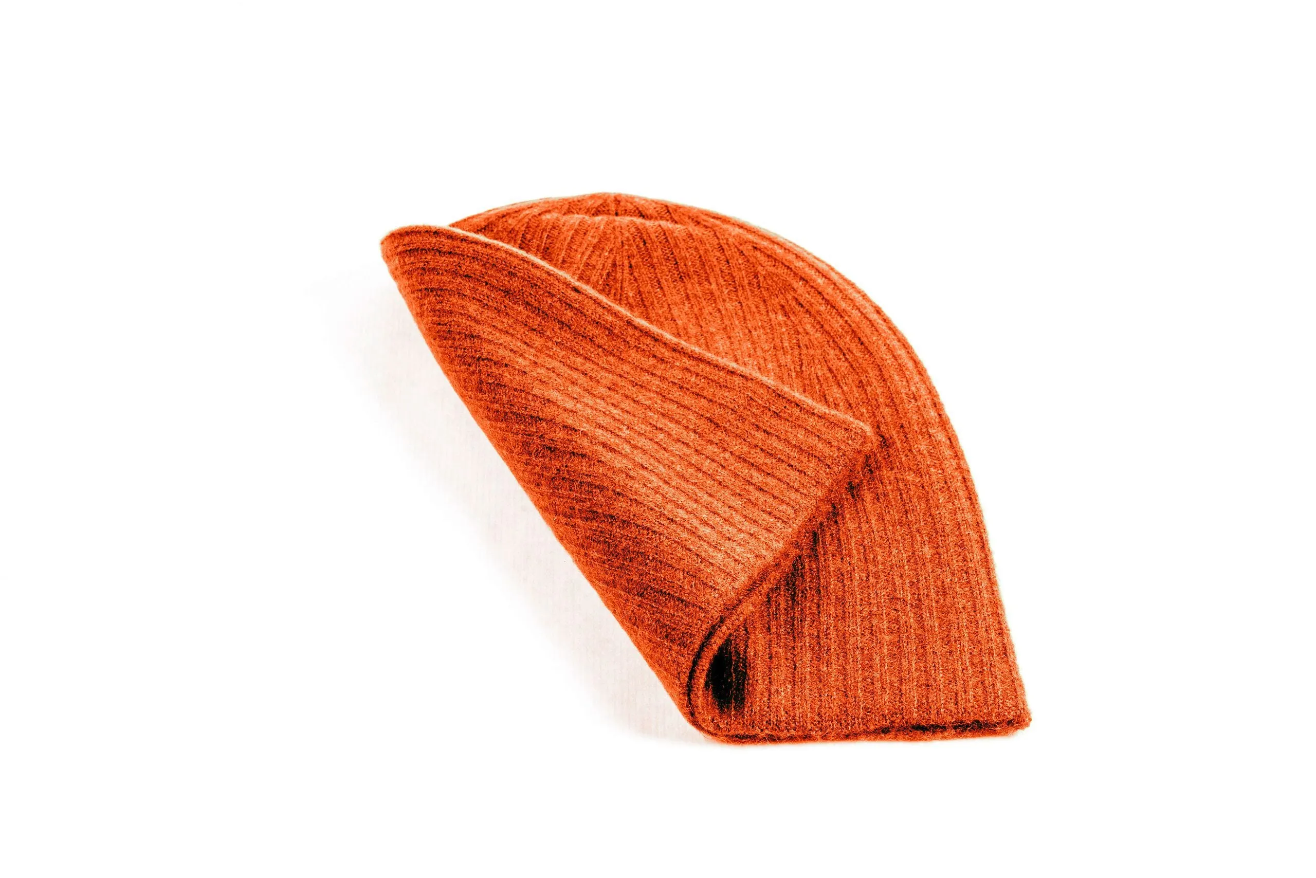 Cashmere Reverse Knit Ribbed Cap