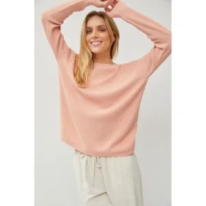 Classic Crew Neck Drop Shoulder Ribbed Sweater