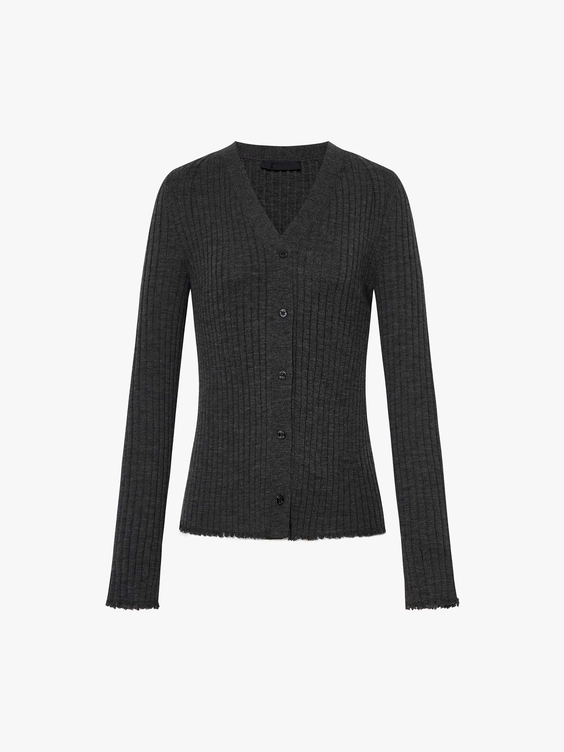 Close Fit Wool Knit Cardigan