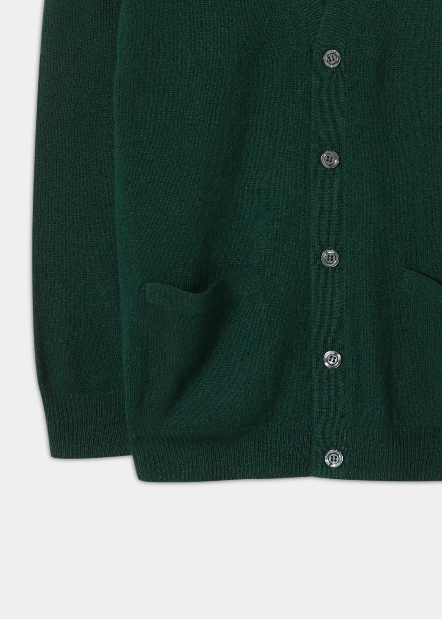 Cornwall Lambswool Cardigan in Tartan Green - Classic Fit