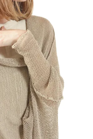 Cotton  & Bamboo Oversized Cardigan - Light Taupe