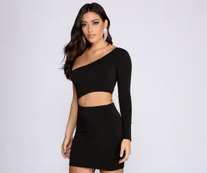 Cut Out For This One Shoulder Mini Dress