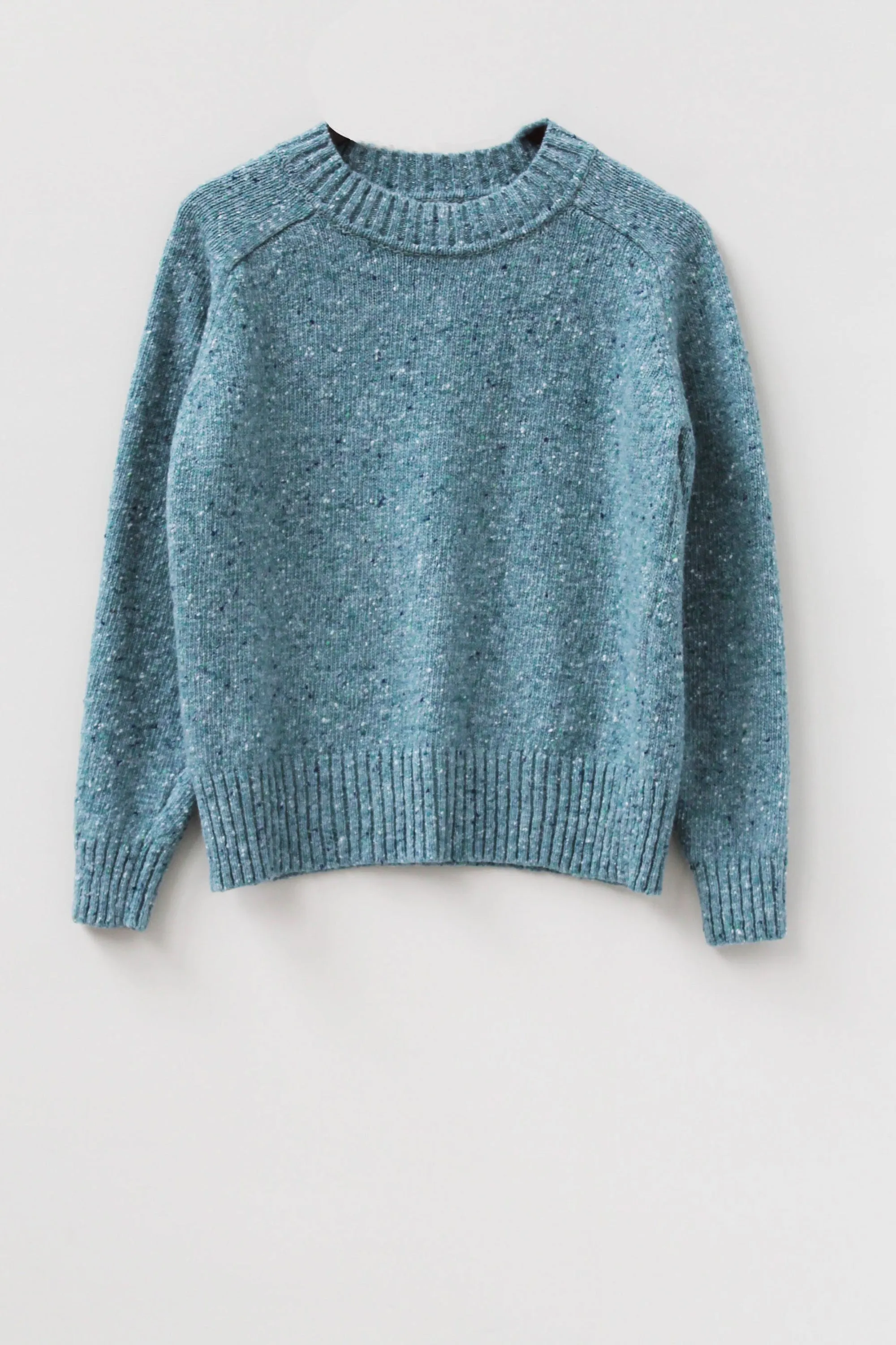 Donegal Merino Wool Sweater in Capri Blue