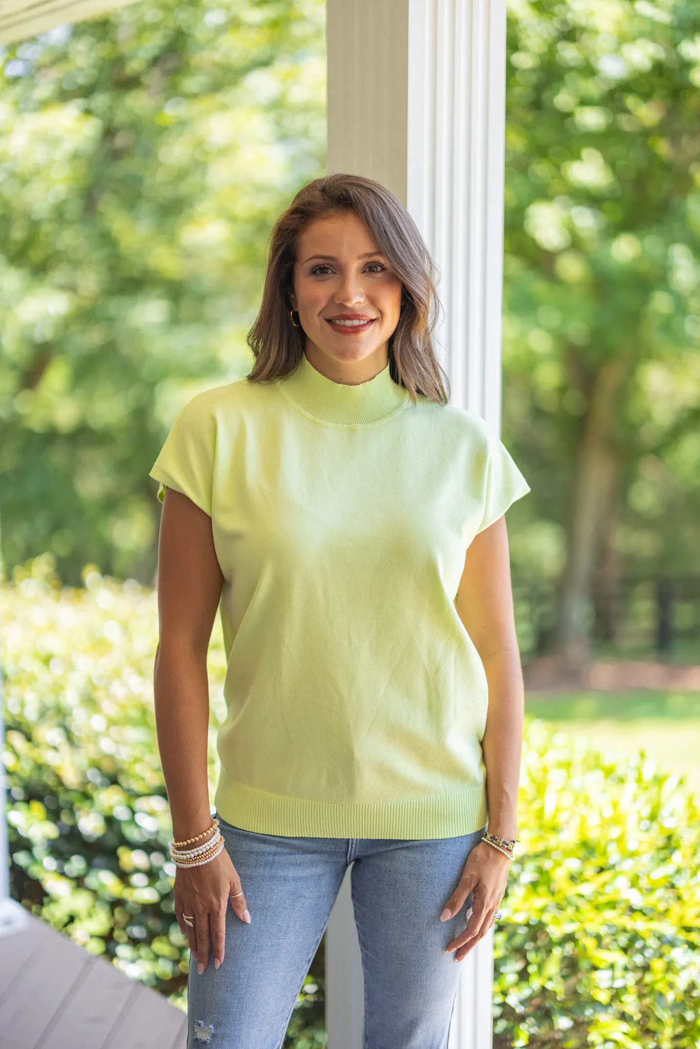 Effortless Perfection Lime Knit Top