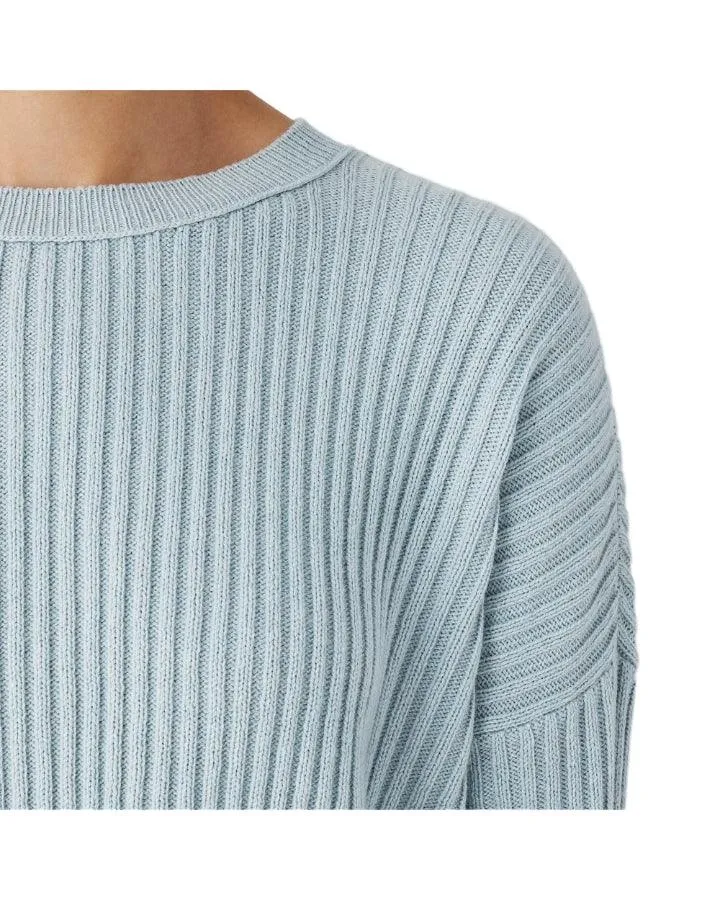 Eileen Fisher Cotton Cashmere Box Pullover Frost