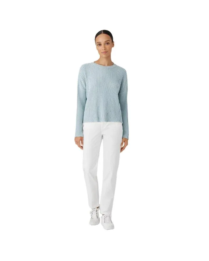 Eileen Fisher Cotton Cashmere Box Pullover Frost