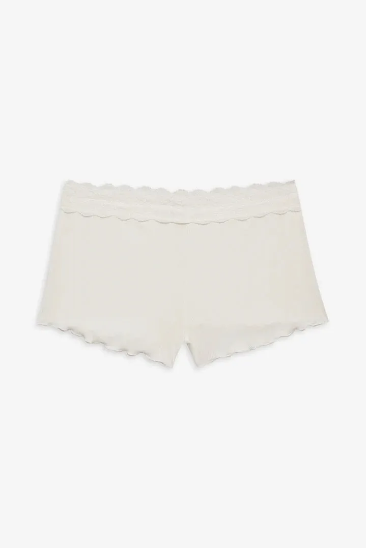 Eisley Ribbed Knit Short ~ White