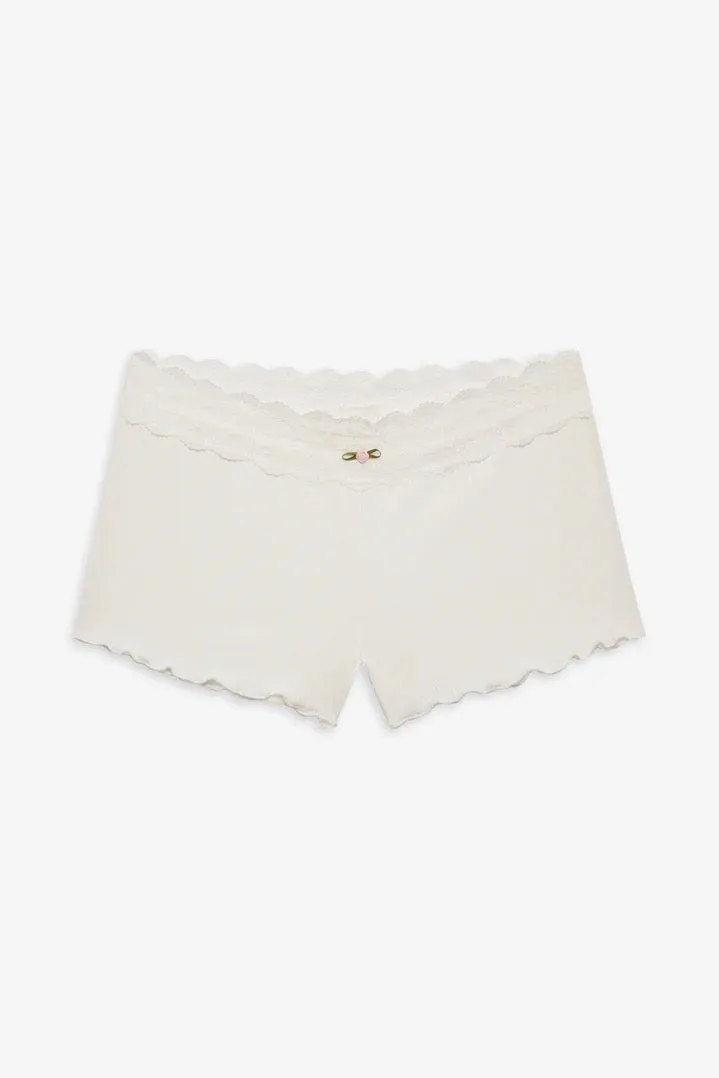 Eisley Ribbed Knit Short ~ White