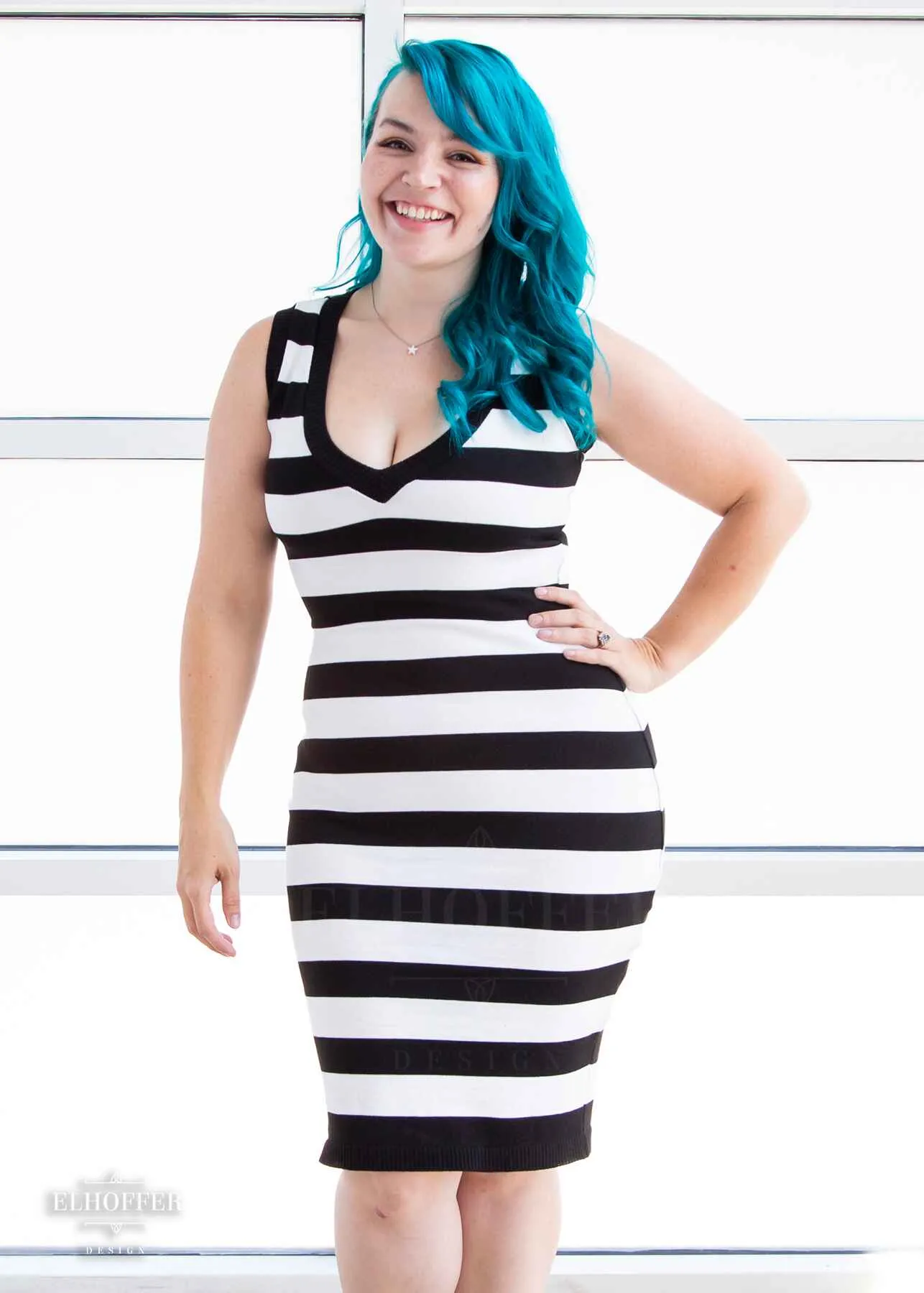 Essential Pisces Dress - Creepy & Kooky Stripes