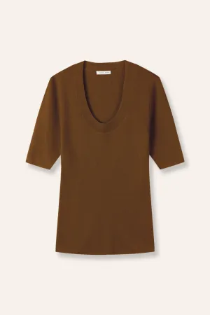 EVA crew mid-sleeve pullover (Brown)