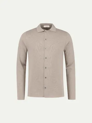 Extrafine Merino Knitted Shirt Greige