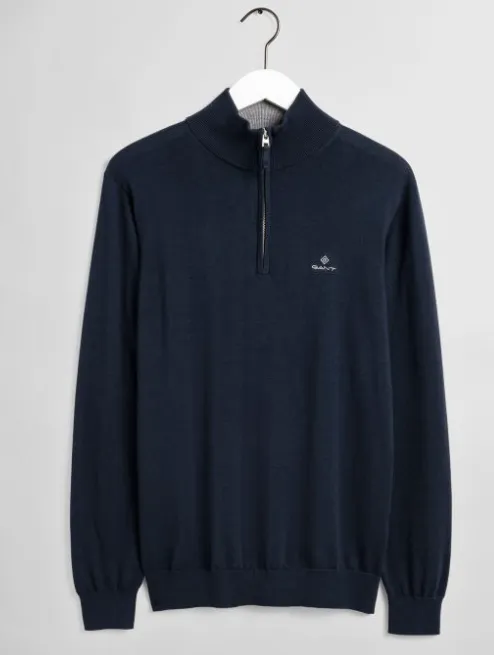 Gant - Classic Cotton Half Zip, Evening Blue