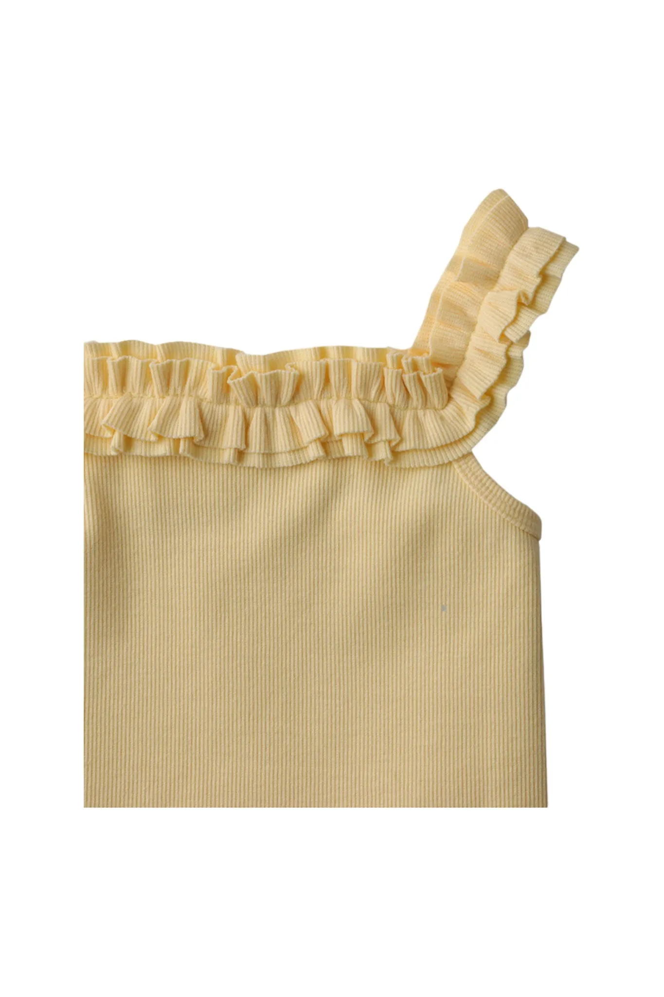 Gingersnaps Ruffle Ribbed Knit Sleeveless Top