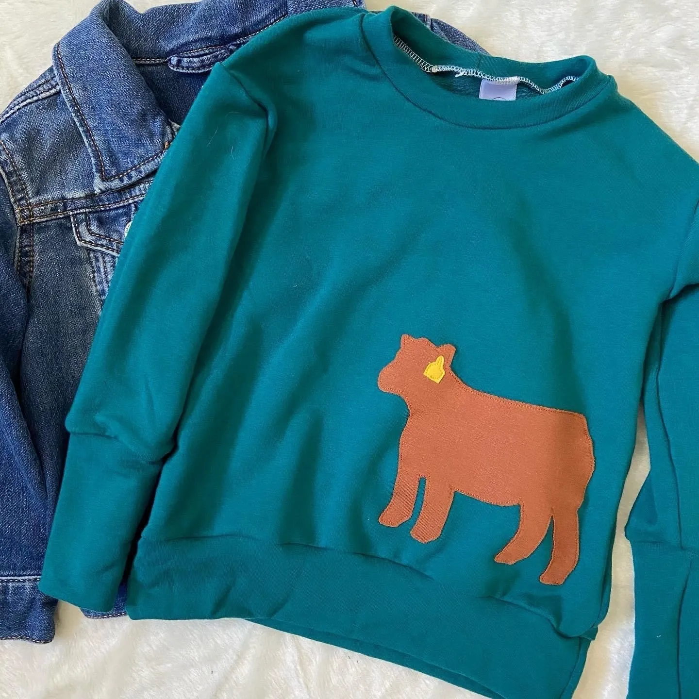 Grow With Me Everyday Crewneck - Red Angus