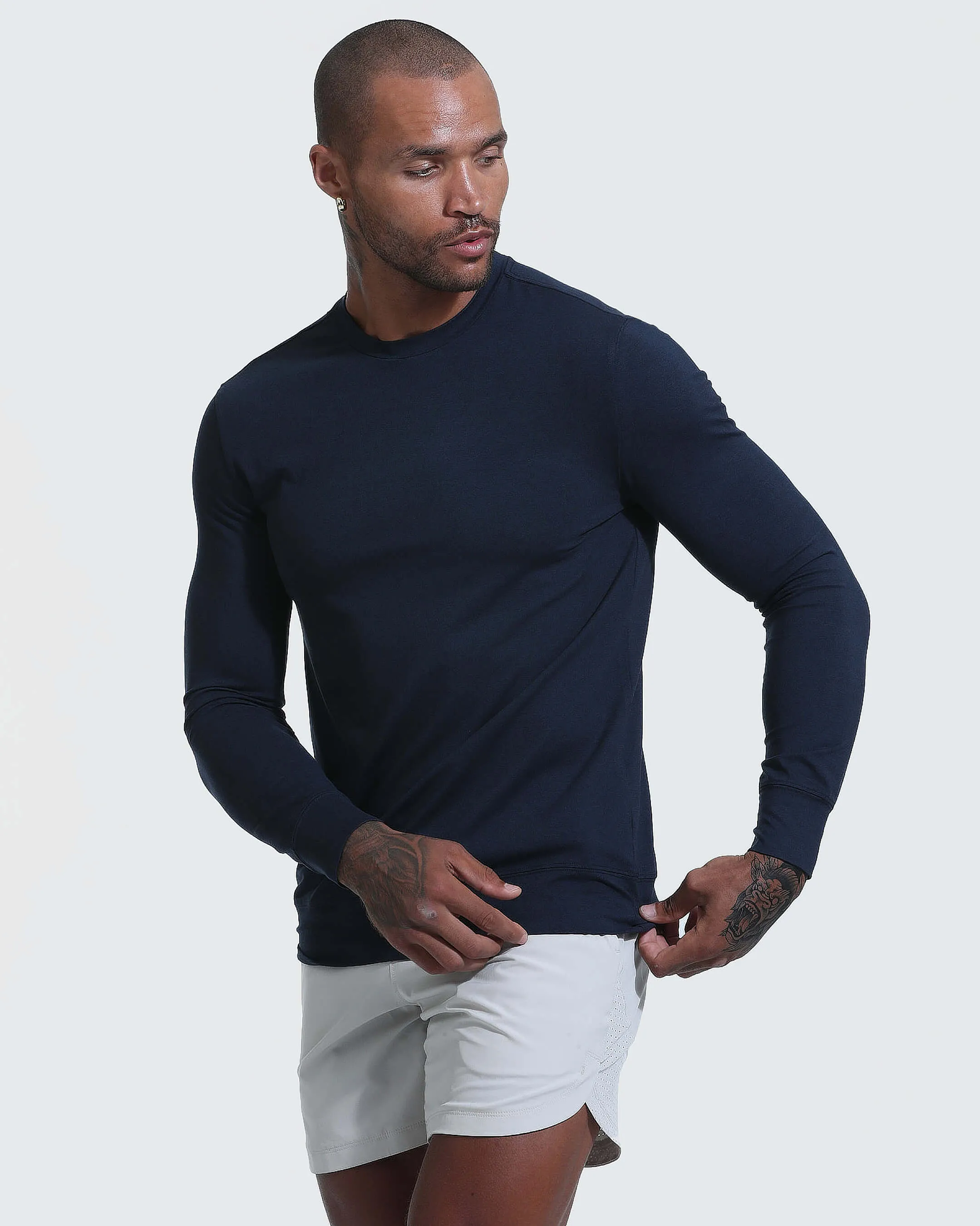 Heather Navy Active Comfort Crew Sweatshirt