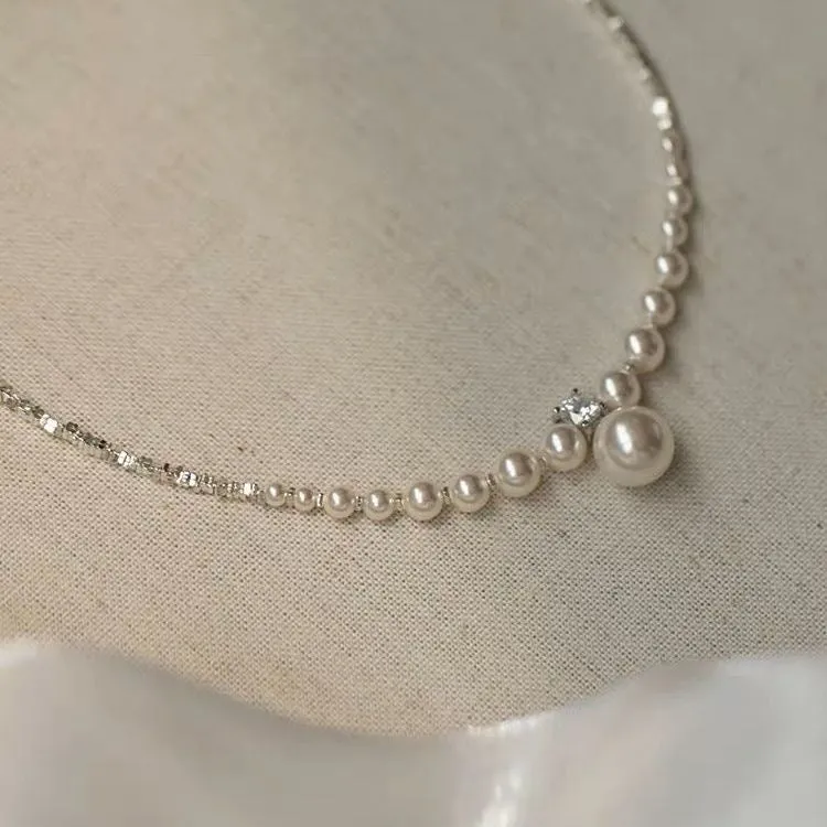 Highlight Pearl Silver Plated Necklace