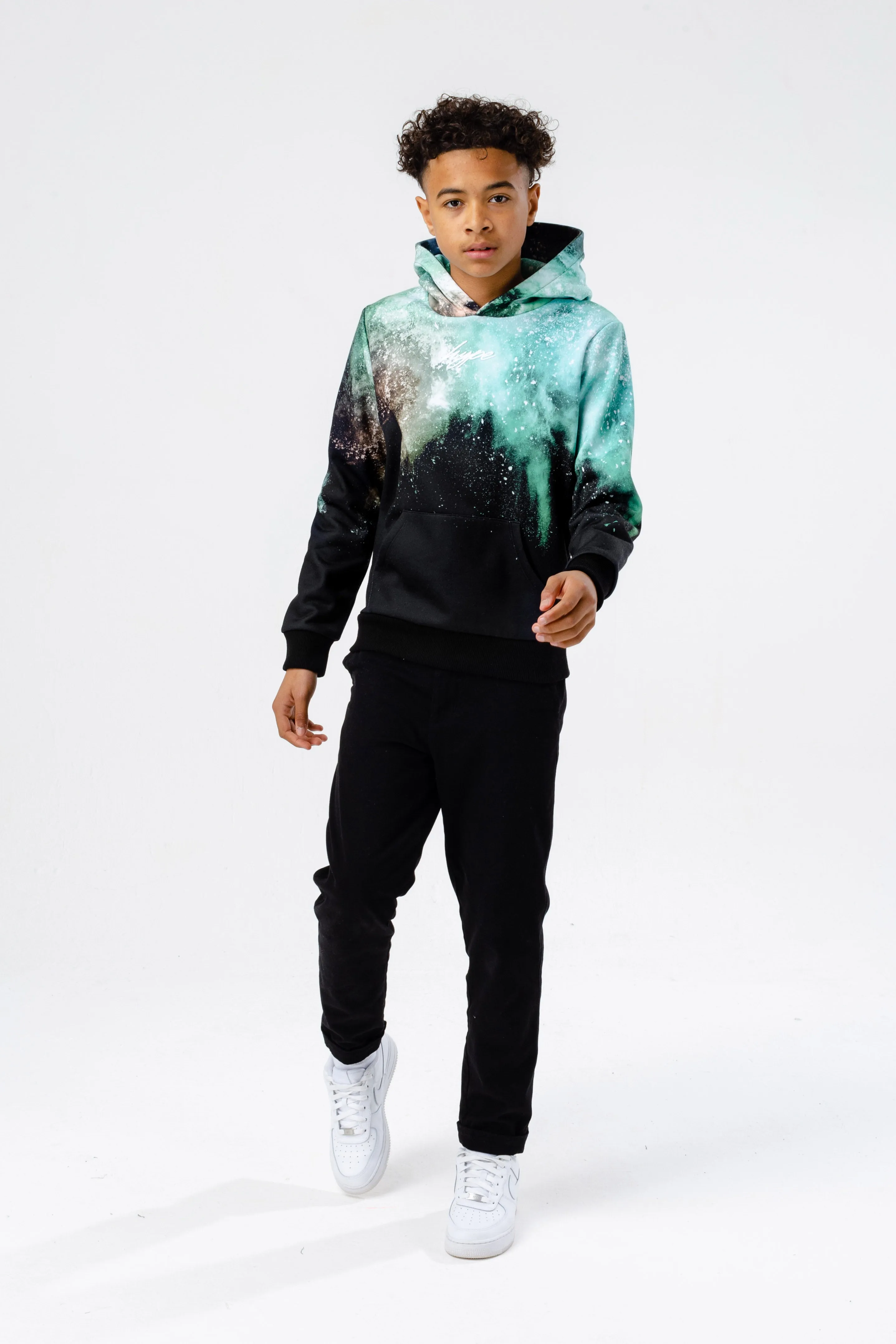 Hype Green Smoke Burst Boys Pullover Hoodie