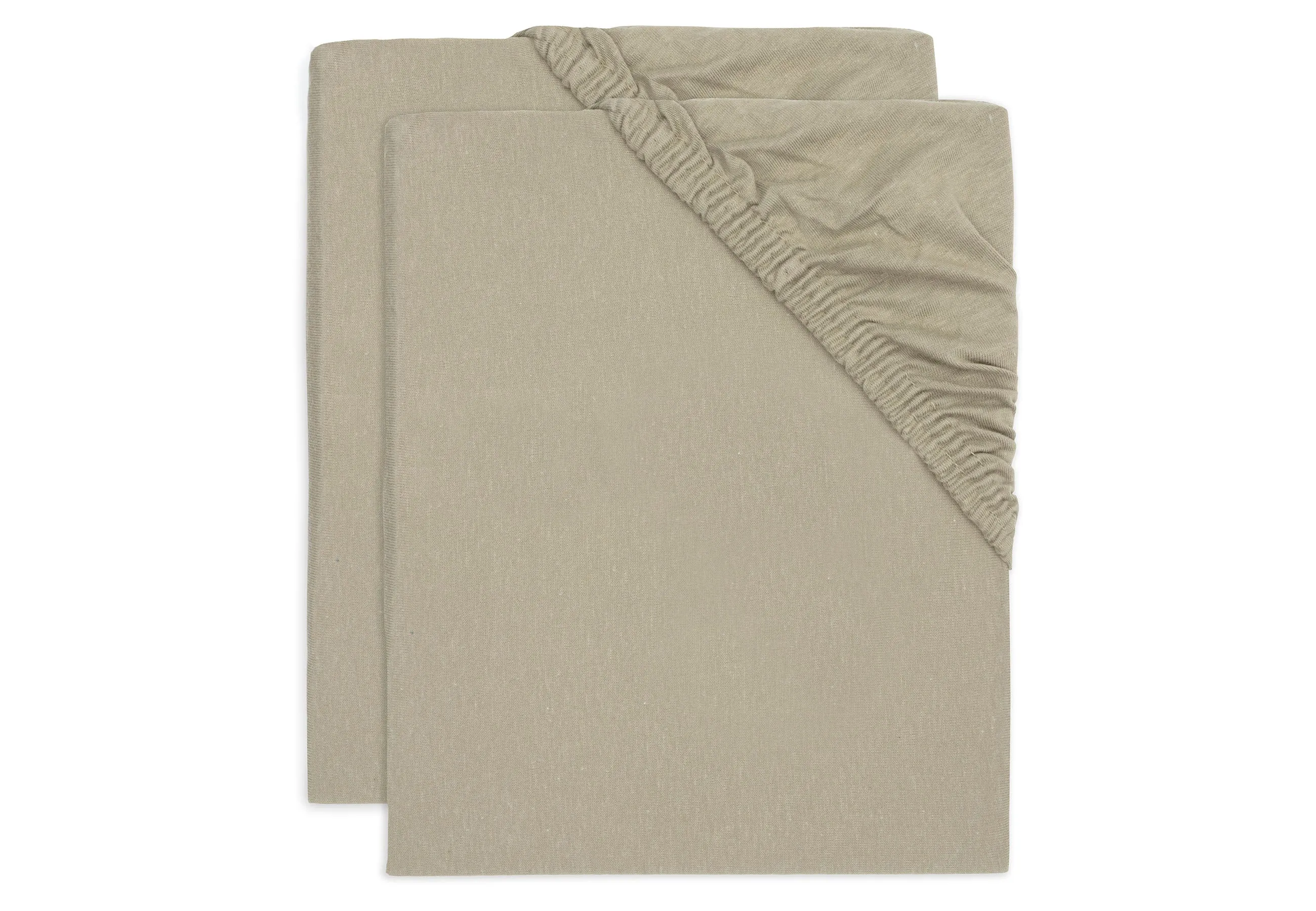 Jollein fitted sheet Jersey 60x120cm 2-pack | Olive Green