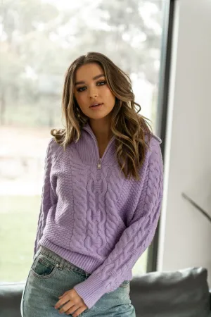 KIARA KNIT JUMPER - Lilac