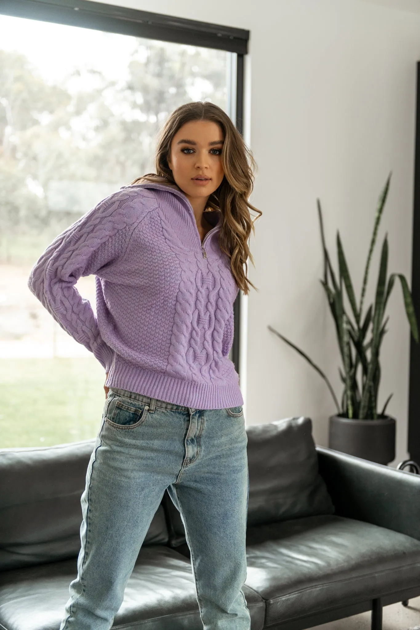 KIARA KNIT JUMPER - Lilac