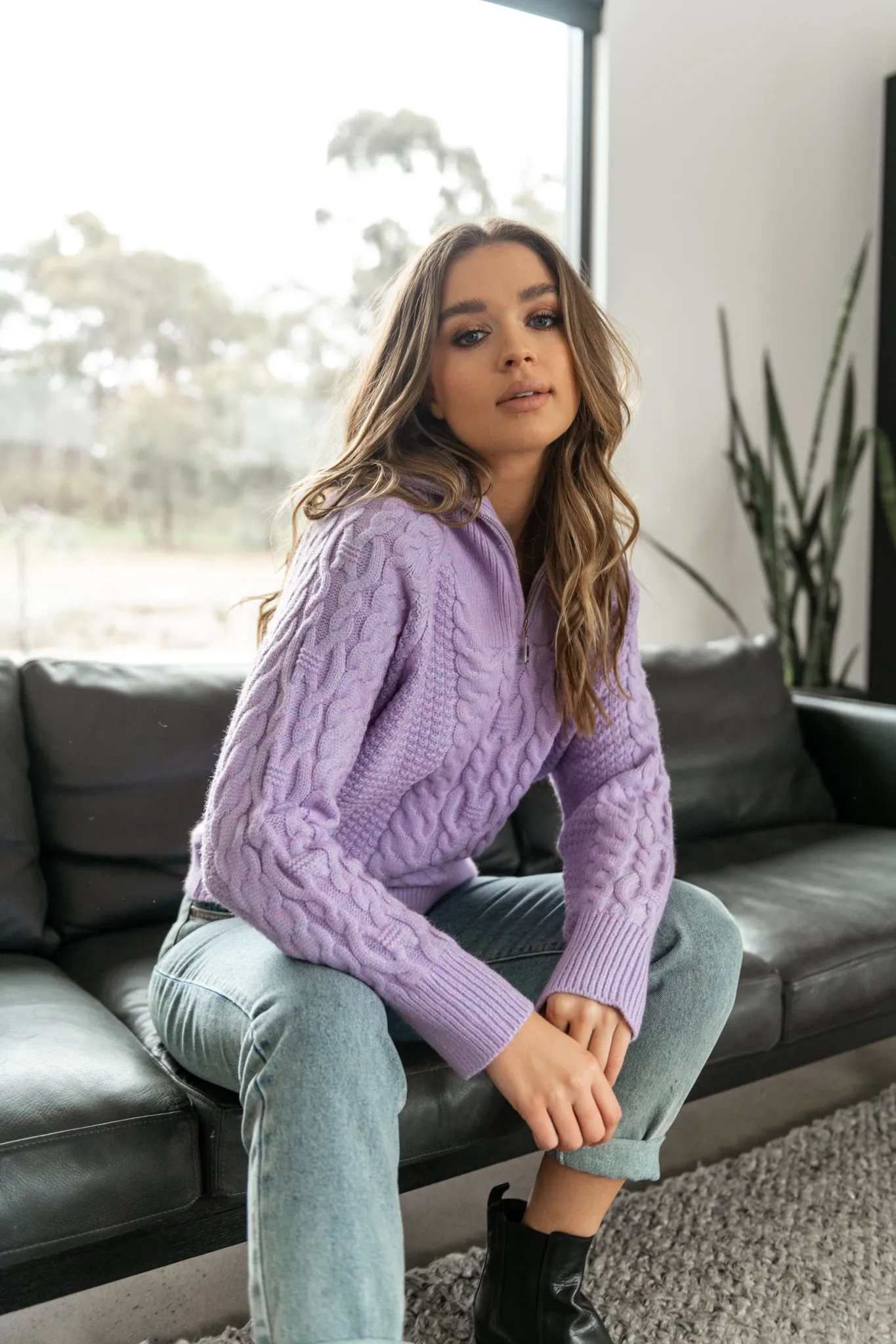 KIARA KNIT JUMPER - Lilac