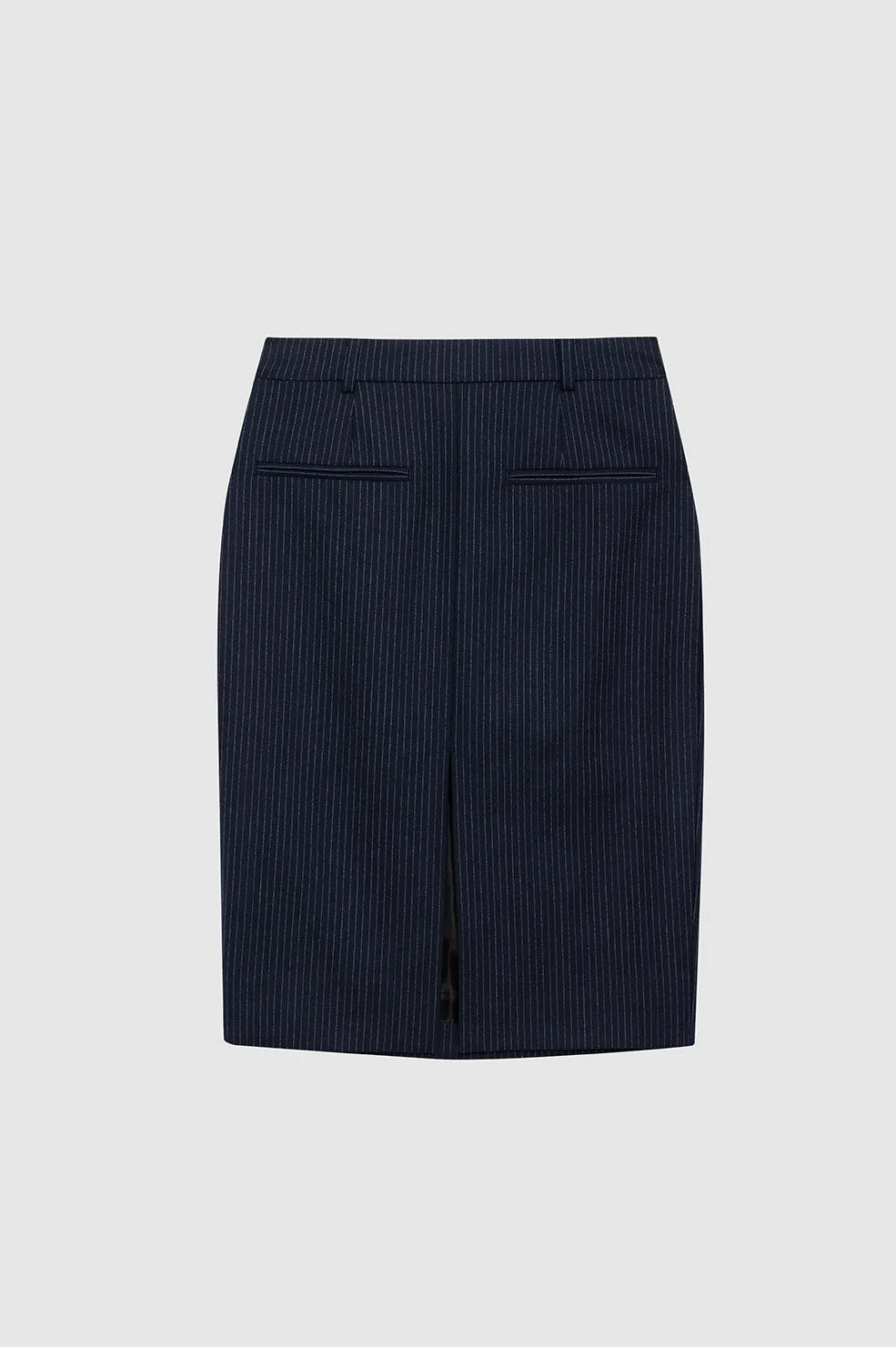 Kora Skirt - Navy Pinstripe