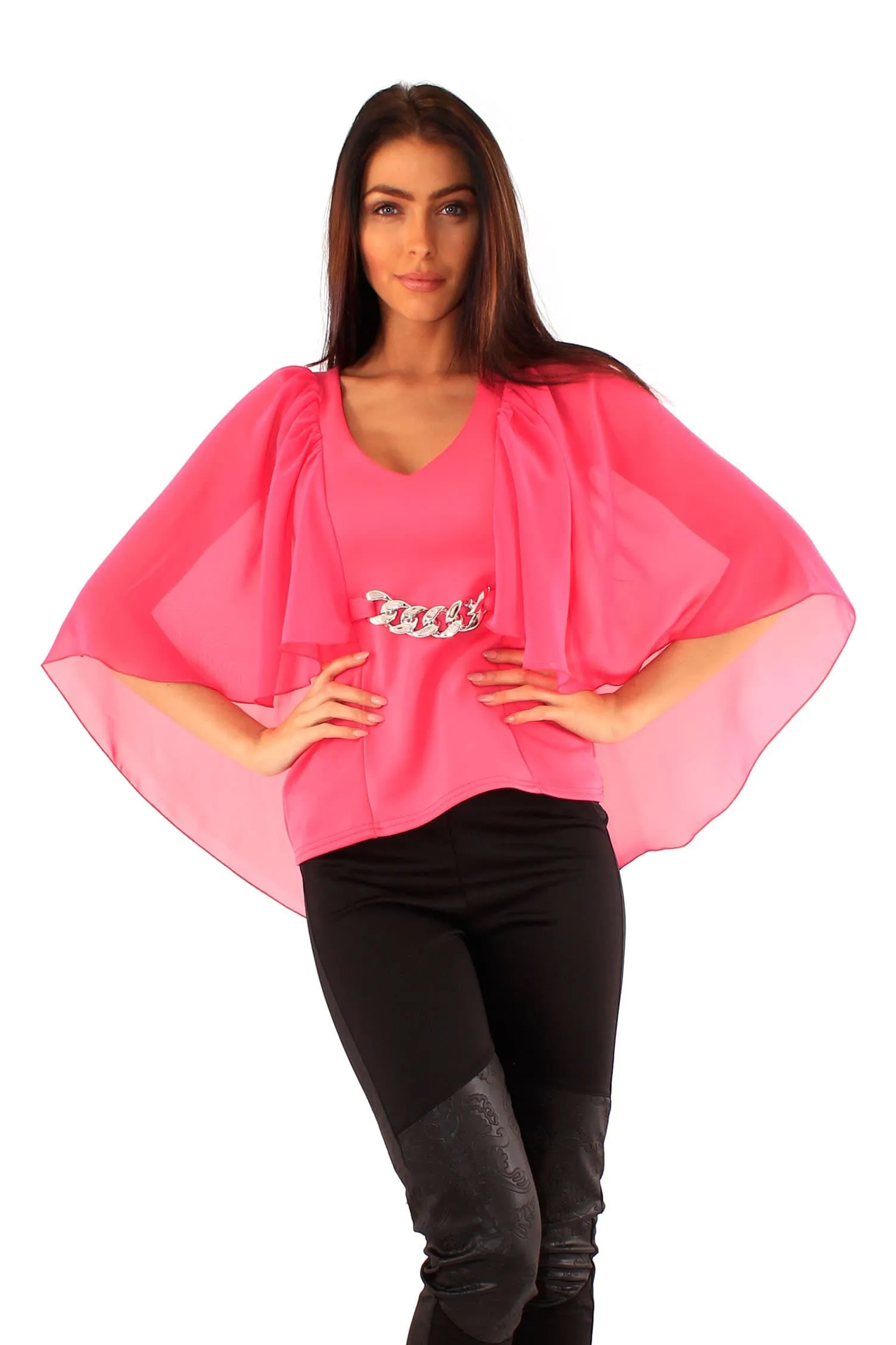 Ladies Batwing Chiffon Shirt