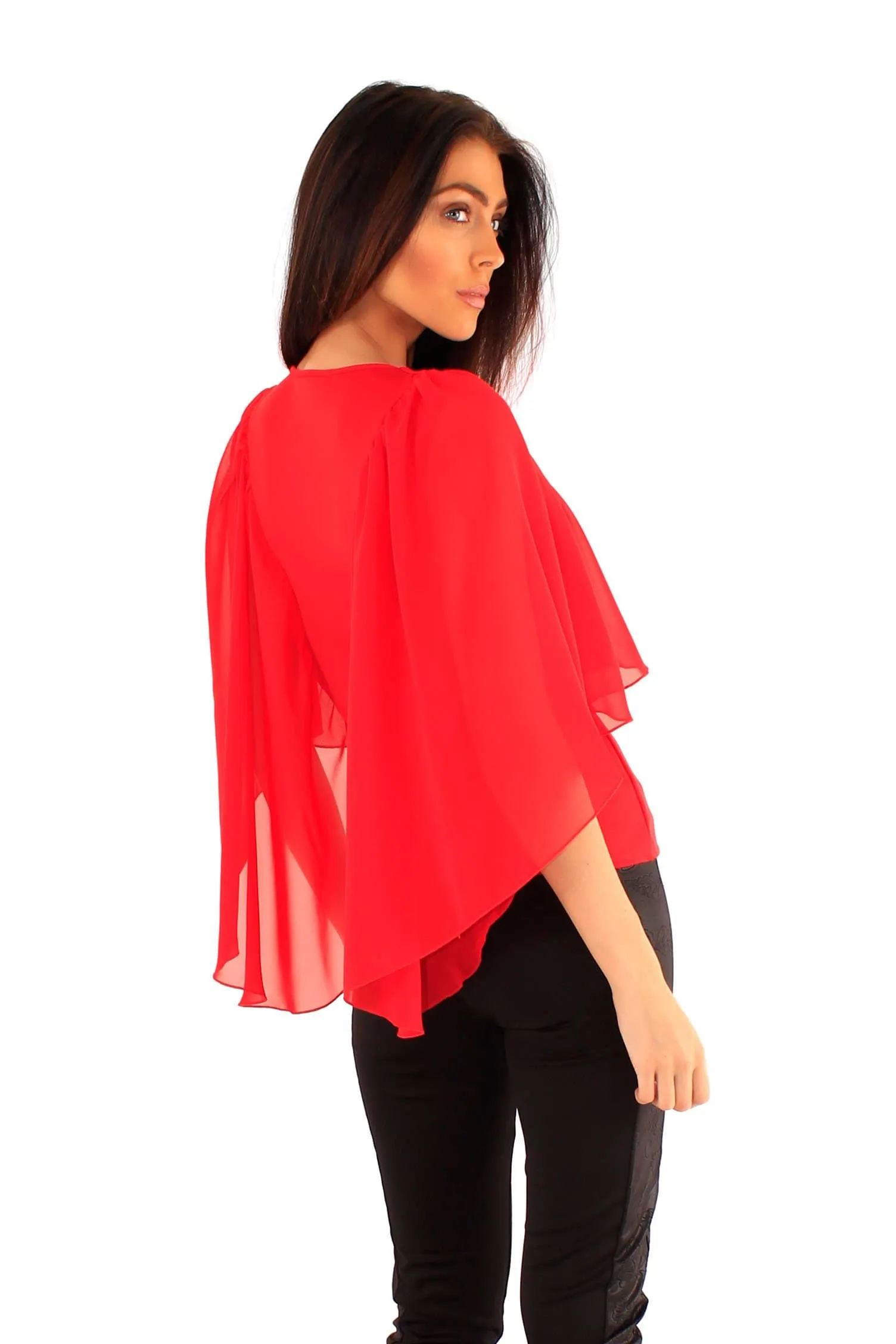 Ladies Batwing Chiffon Shirt