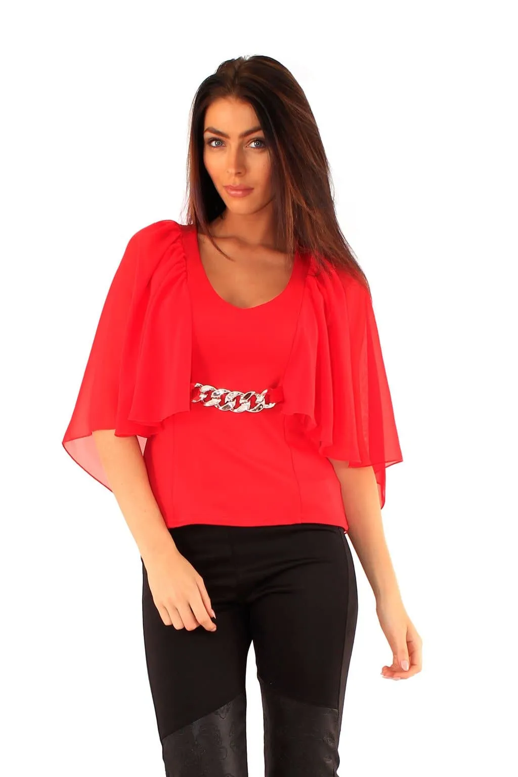 Ladies Batwing Chiffon Shirt