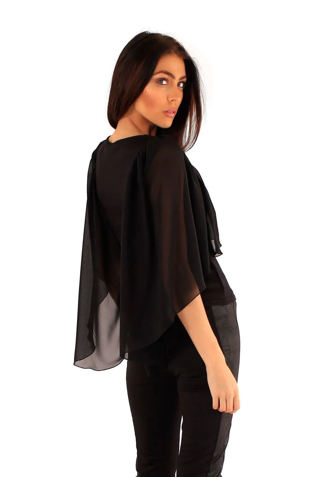 Ladies Batwing Chiffon Shirt