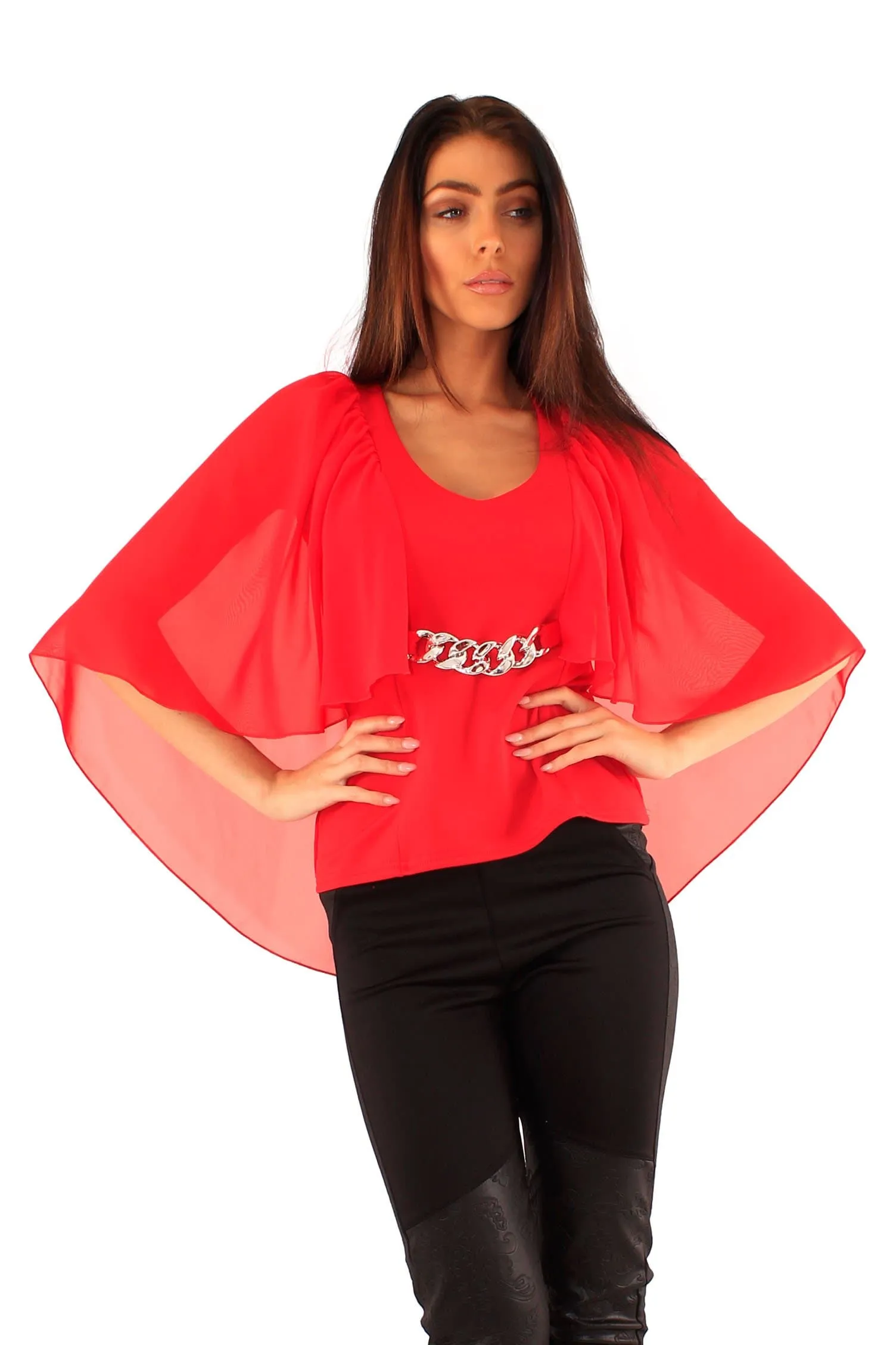 Ladies Batwing Chiffon Shirt