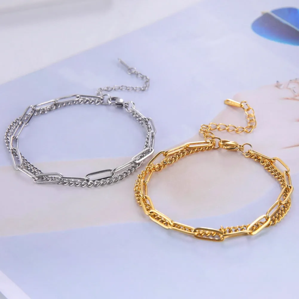 Layered Look Chain Bracelet