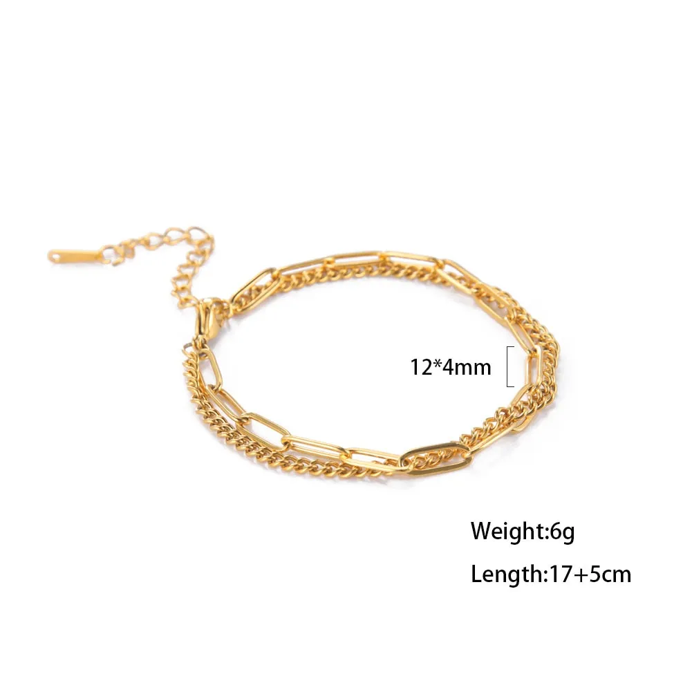 Layered Look Chain Bracelet